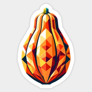 Polygonal Papaya Essence: Tropical Artwork Sticker